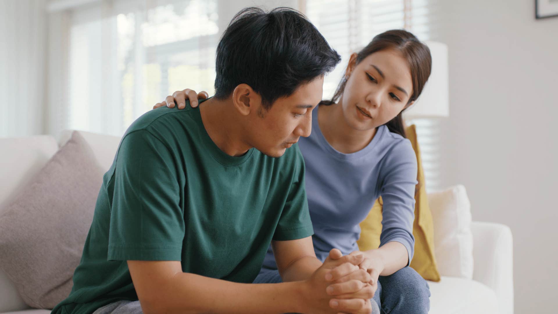 couple having an emotional conversation