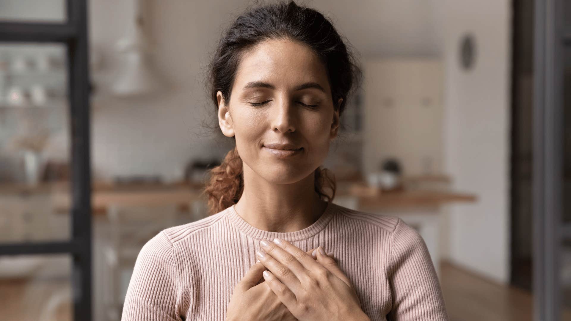 woman meditating