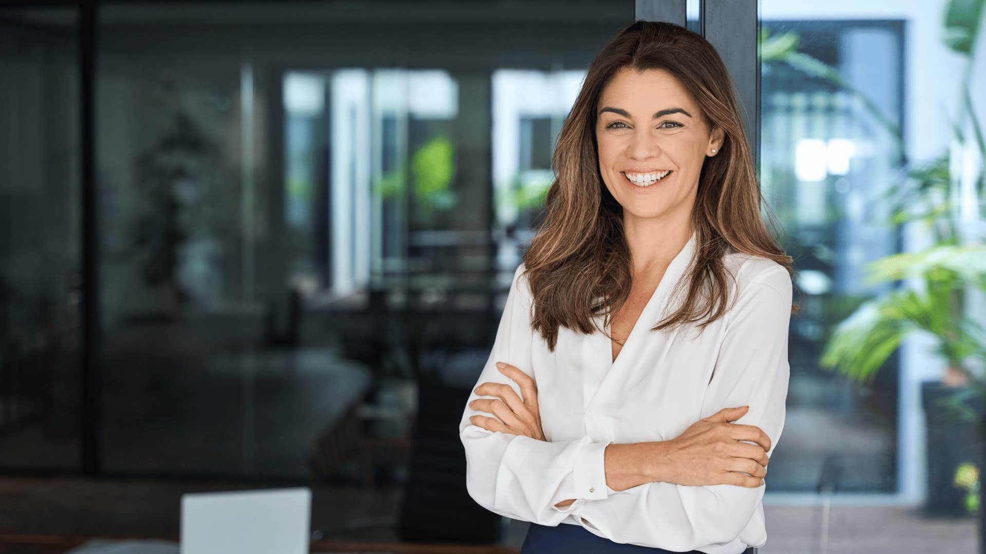 woman smiling at work