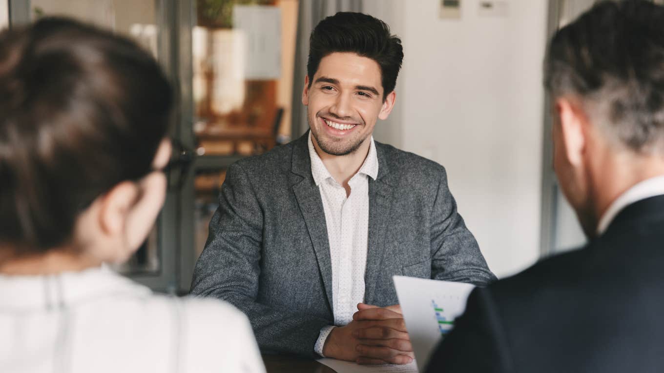 young man during job interview