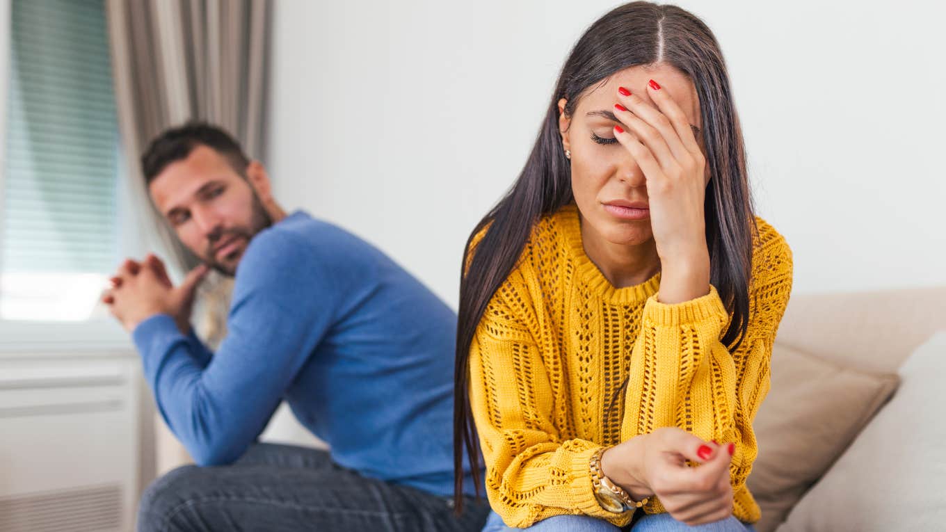 sad young woman thinking of her marriage