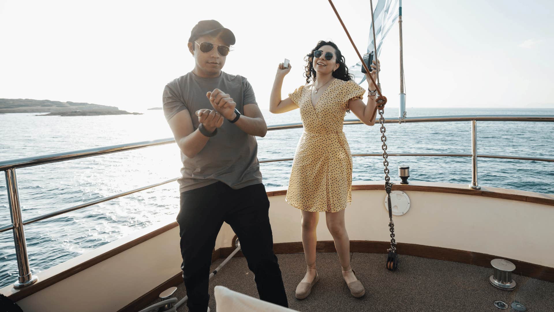 couple on a boat