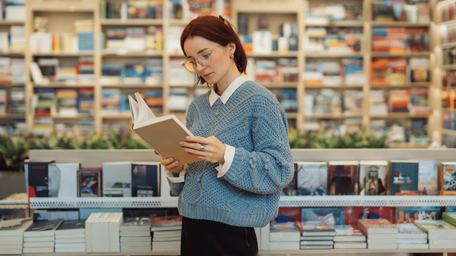 woman reading a book