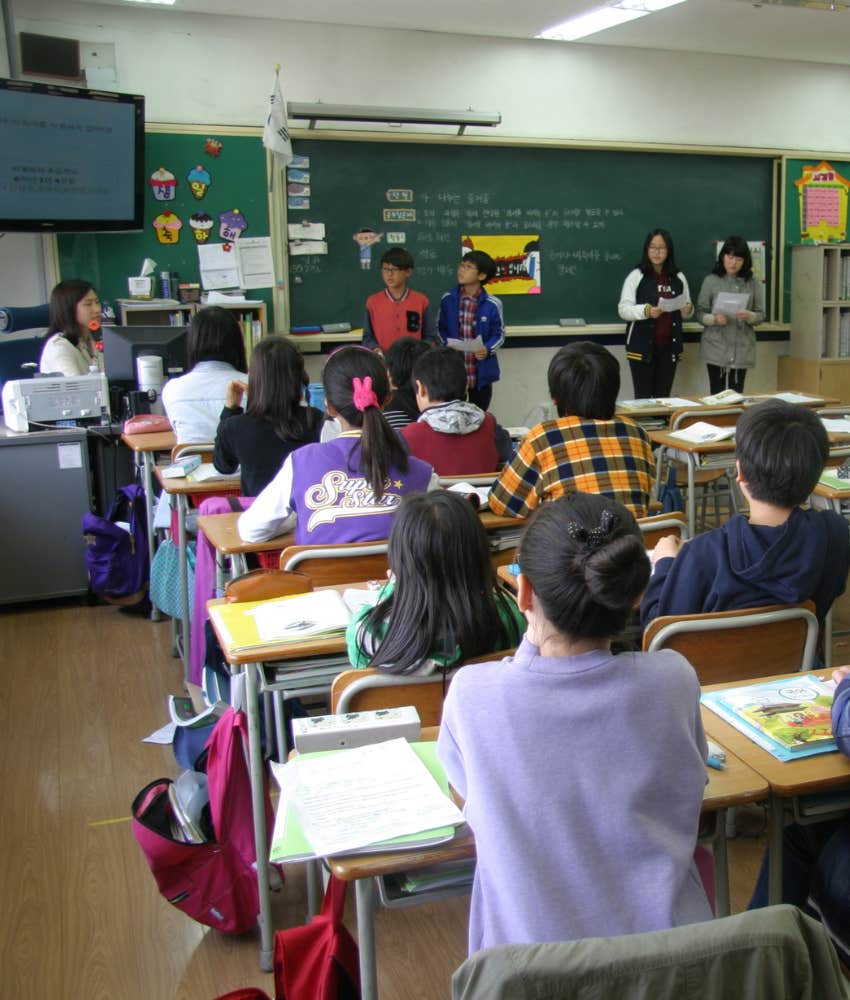 high school classroom with diverse student body