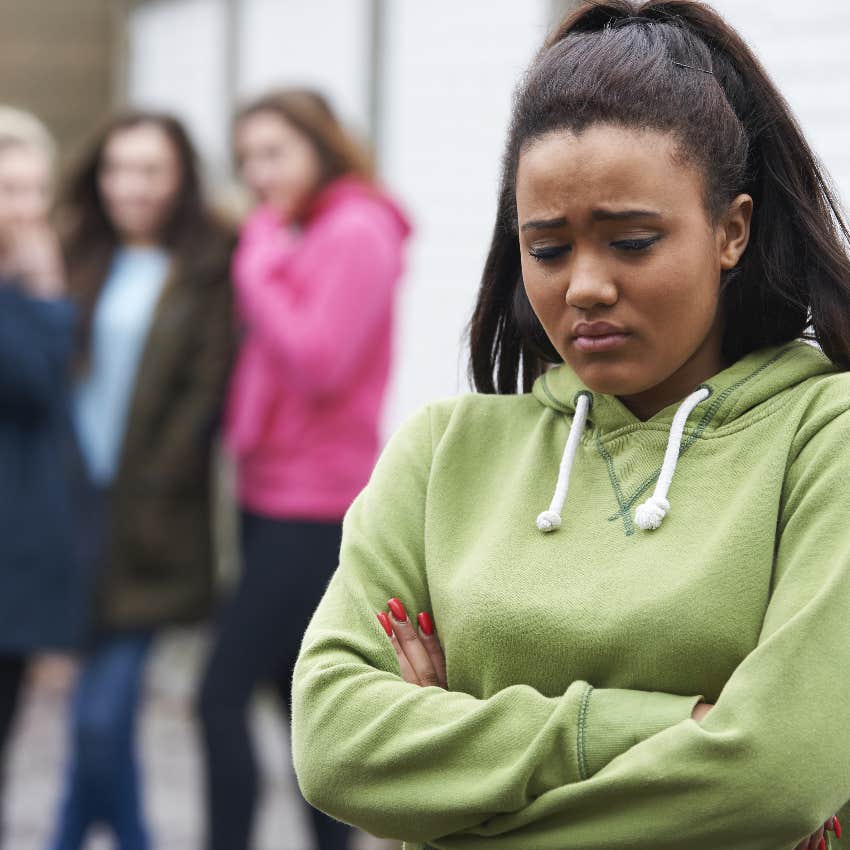 Teen girl who is bullied for her clothes