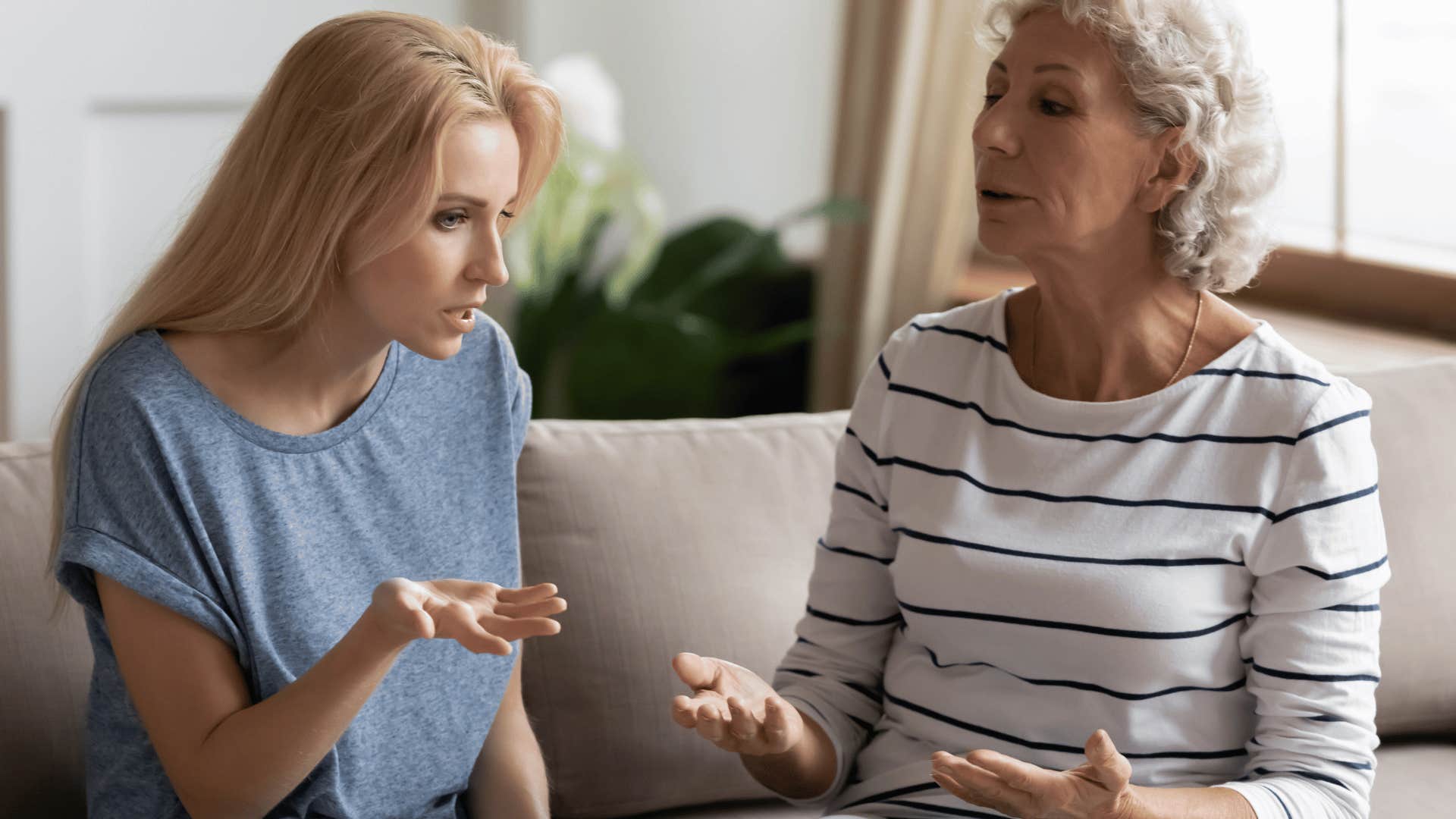 mom and adult daughter arguing