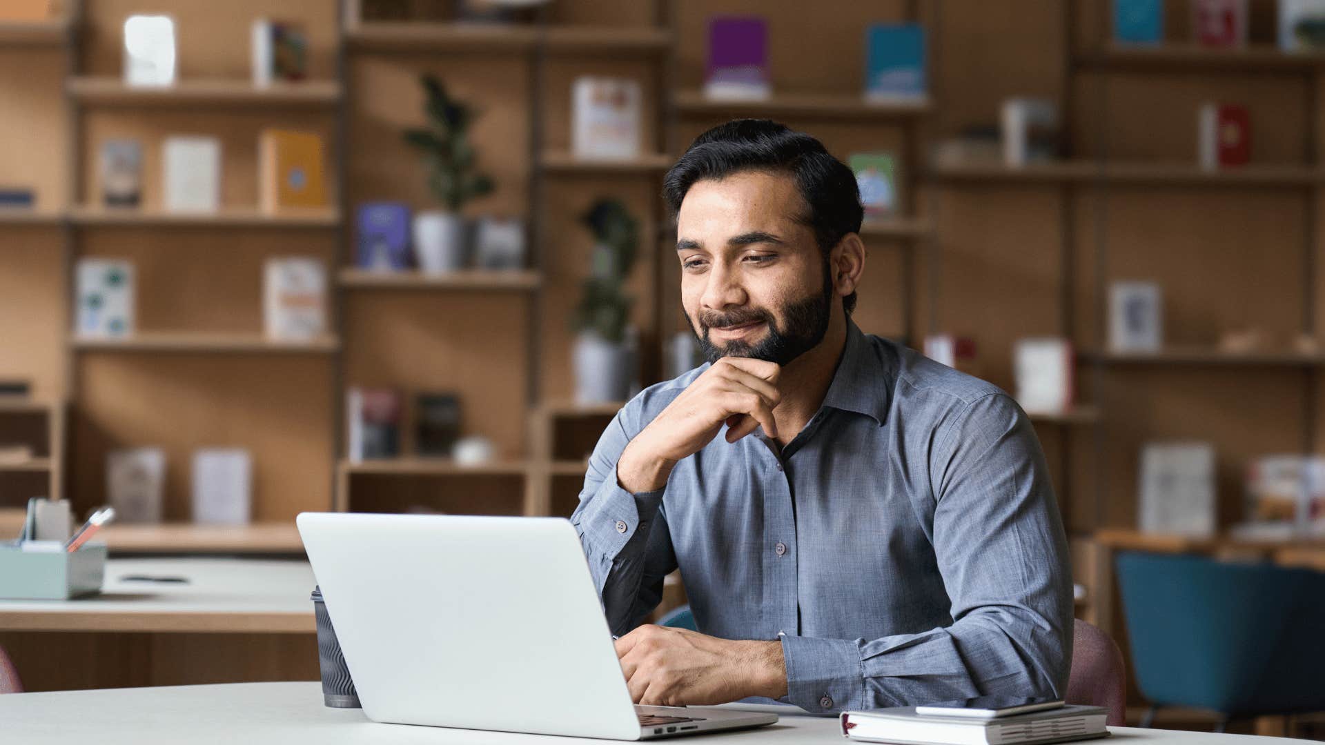 man working on laptop