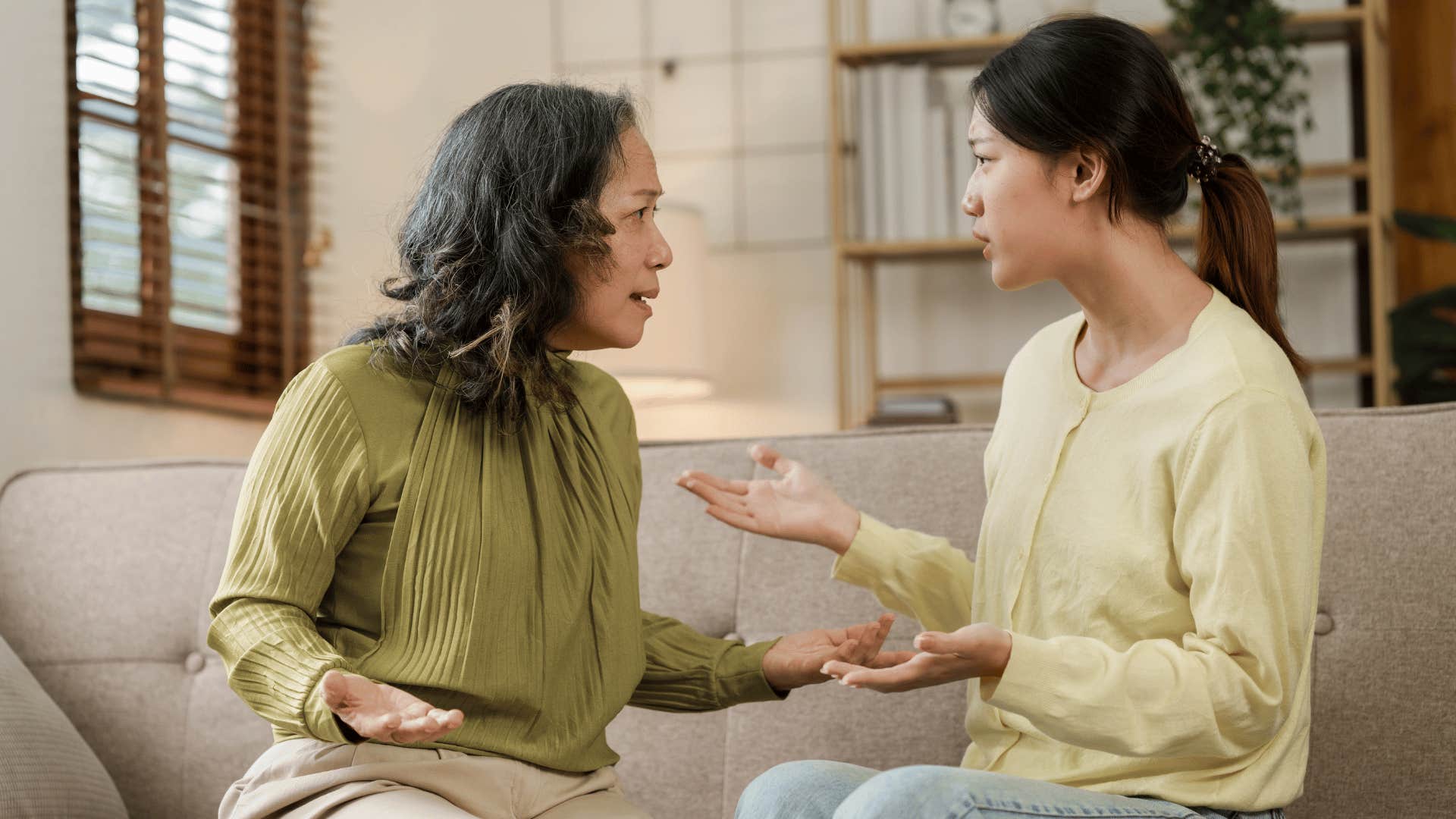 mother and daughter arguing with each other