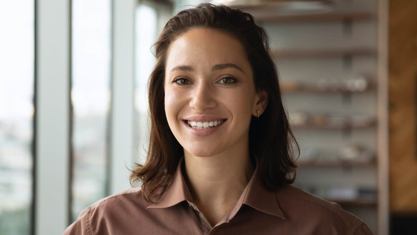 confident woman smiling