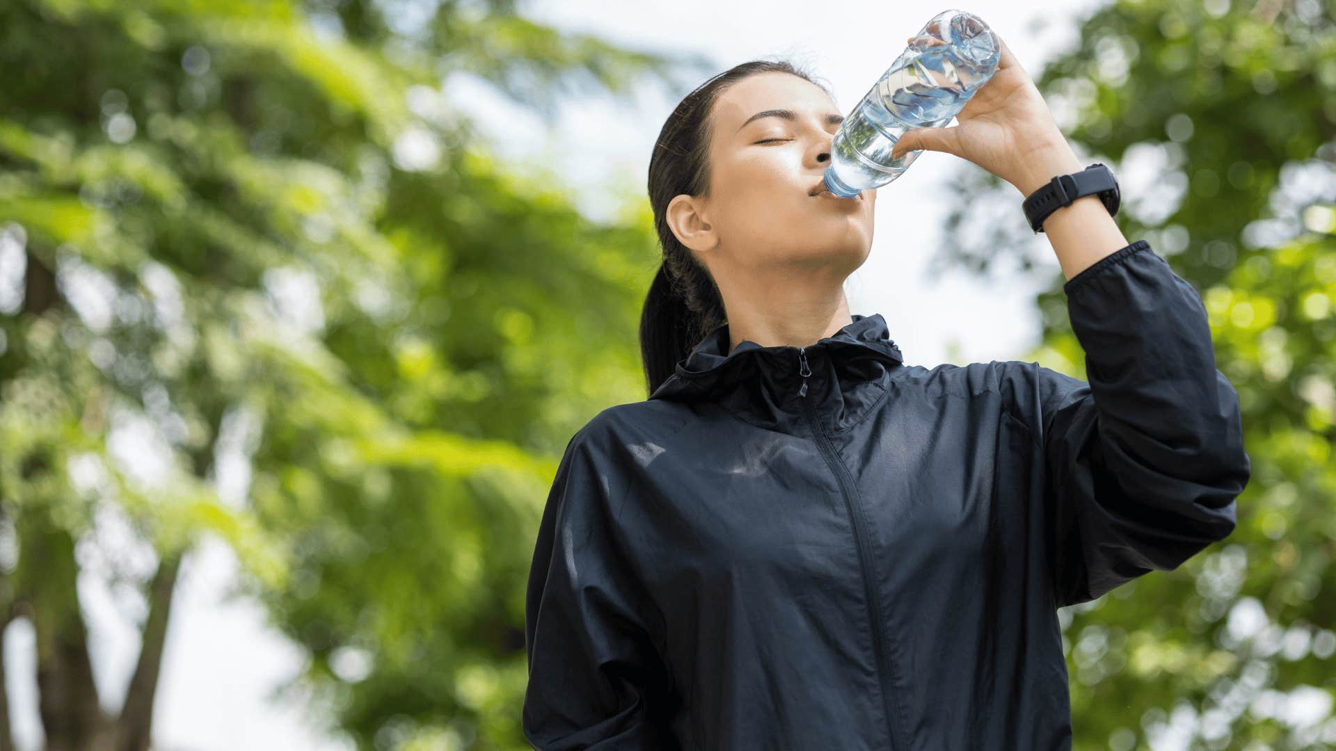 woman drinking water