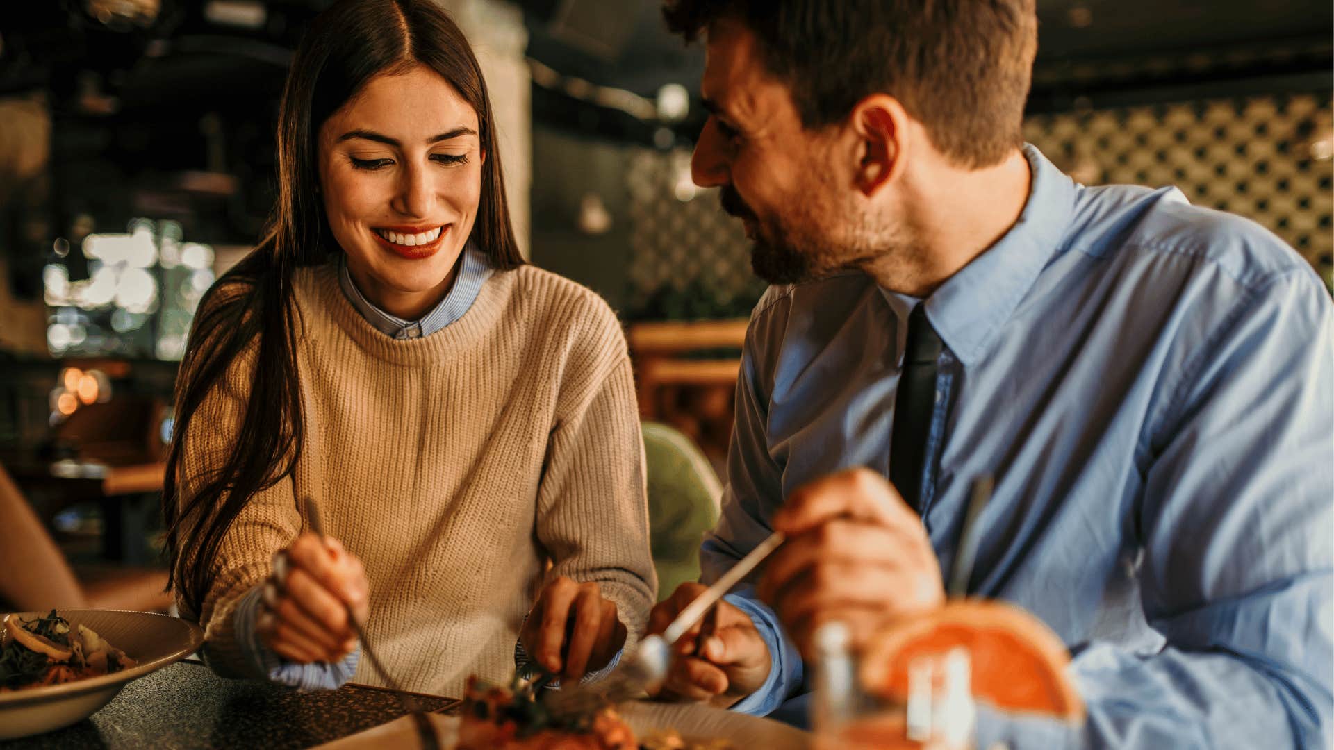 couple at a restaurant