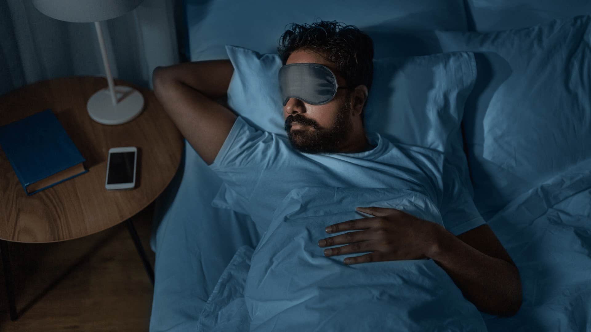 man in sleep mask