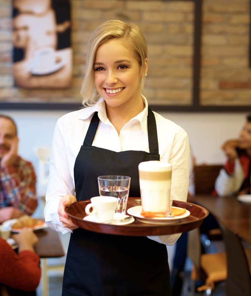 waitress in a coffee shop