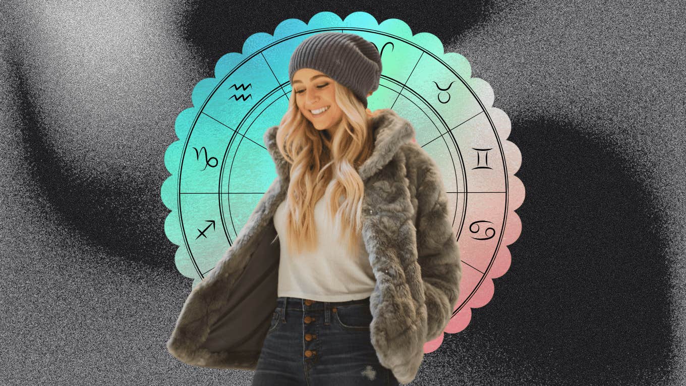 woman wearing beanie with zodiac signs weekly horoscope december 30 - january 5