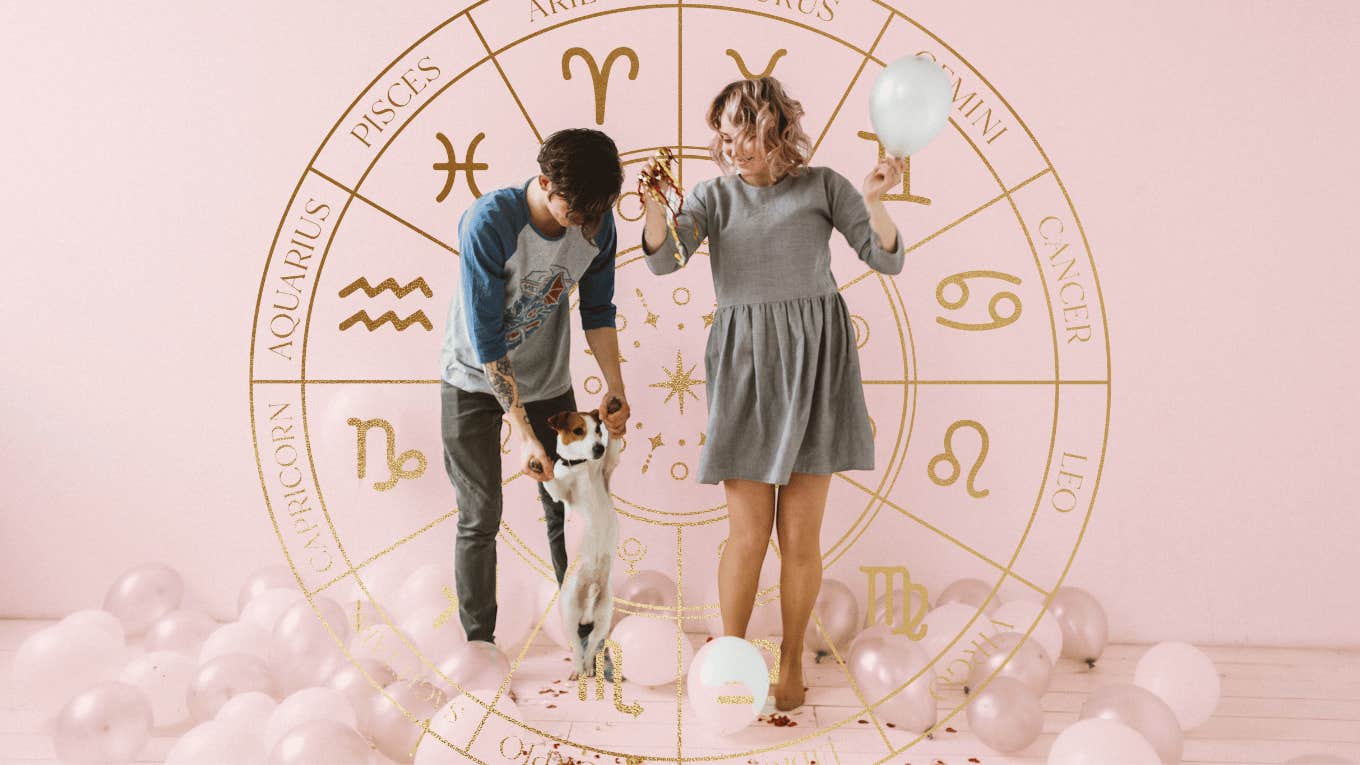 couple dancing with dog zodiac signs weekly love horoscope december 30 january 5