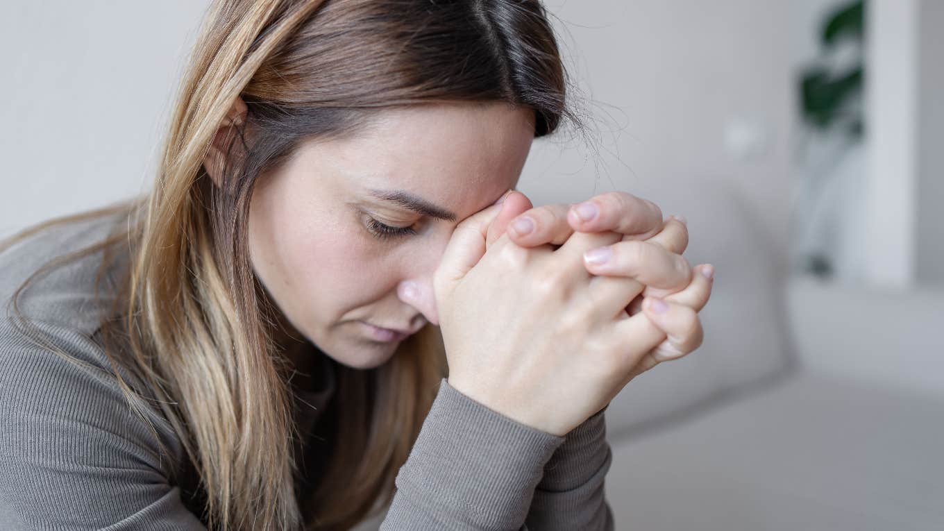 Sad woman missed her doctor's appointment