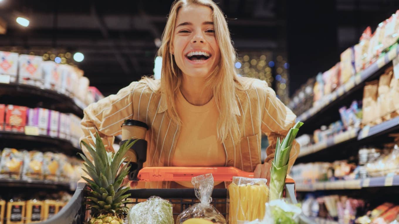 woman with shopping cart