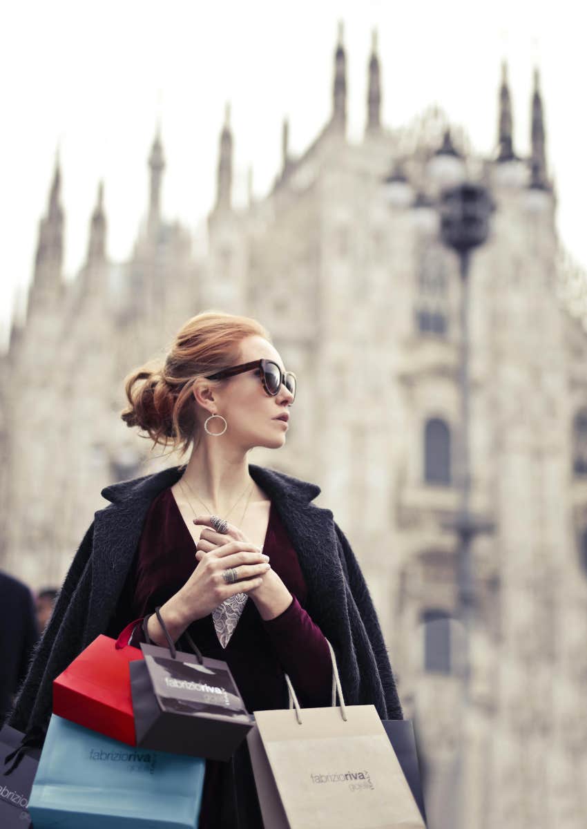 woman carrying shopping bags