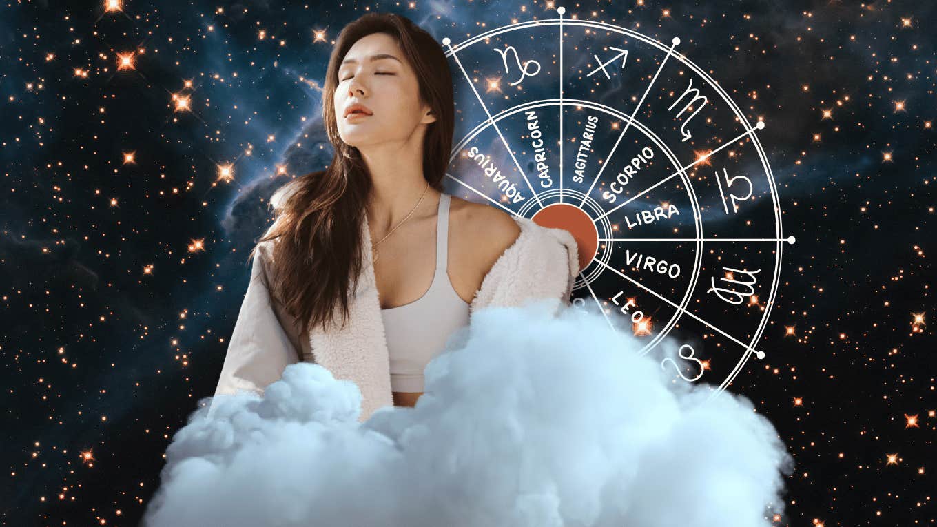 content woman whose zodiac signs health improves 2025