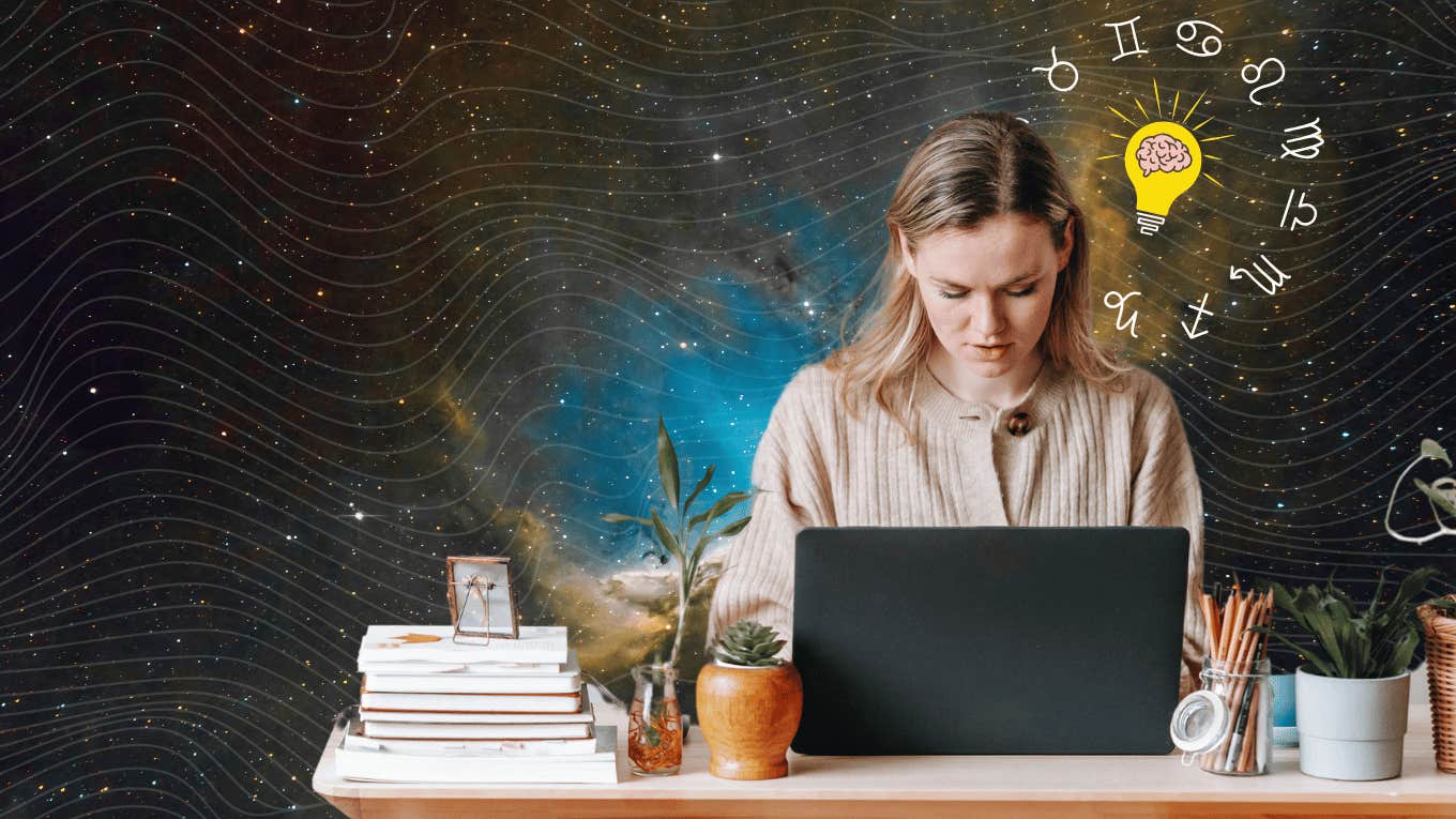 woman working on laptop zodiac signs career transformation 2025