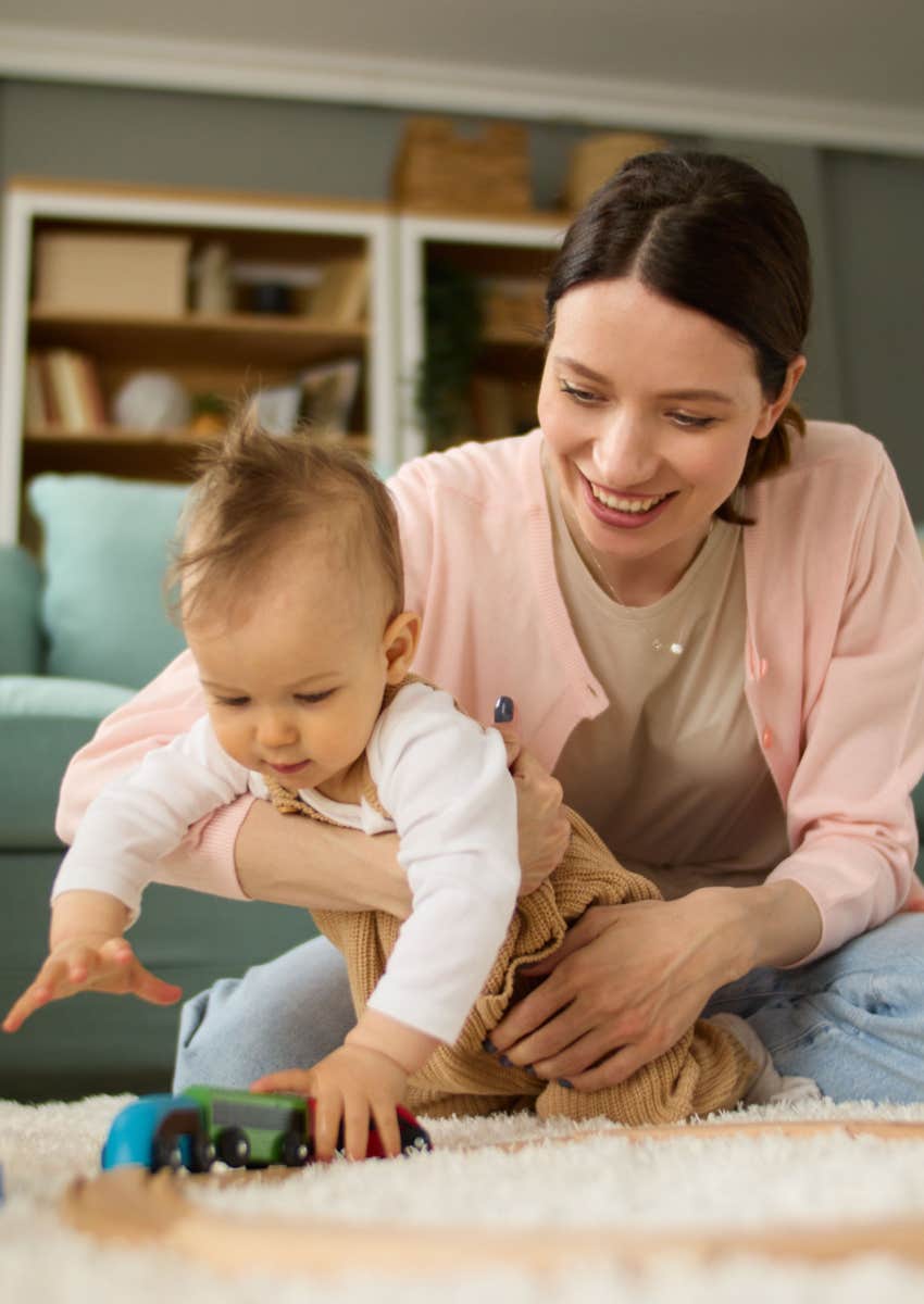 Mom and baby playing