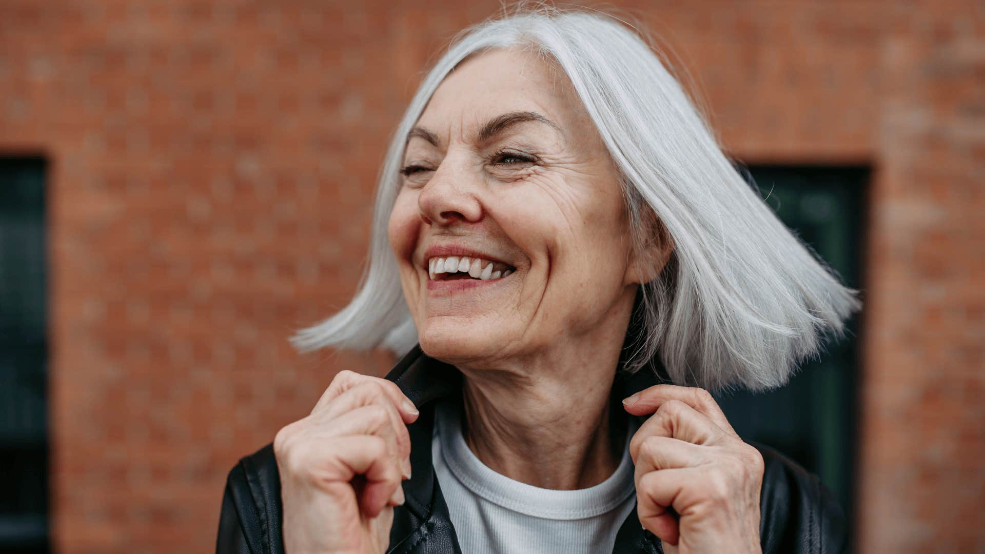 happy confident older woman