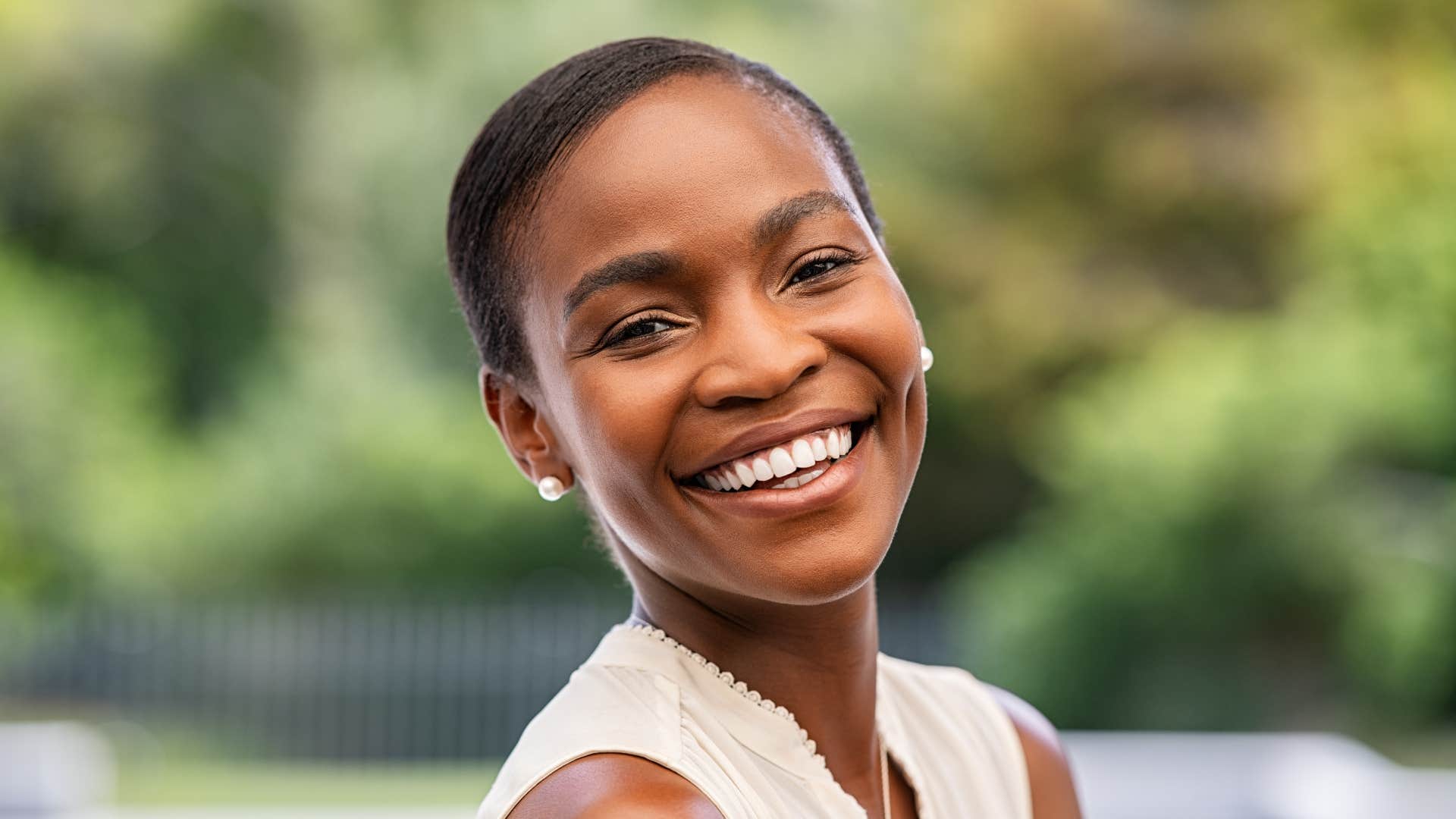 Confident smiling woman