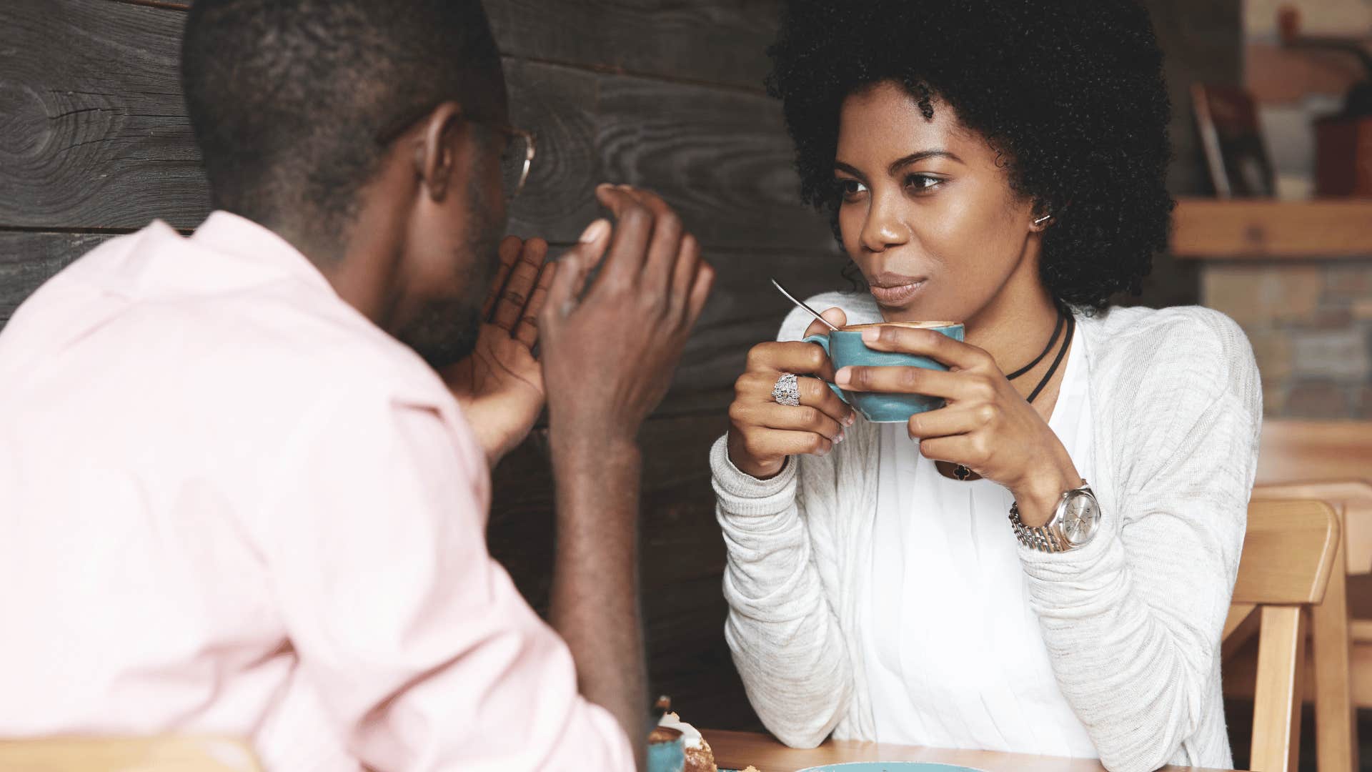 couple talking over coffee