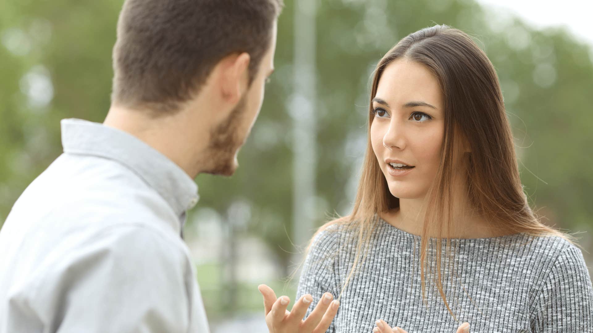 a couple talking 