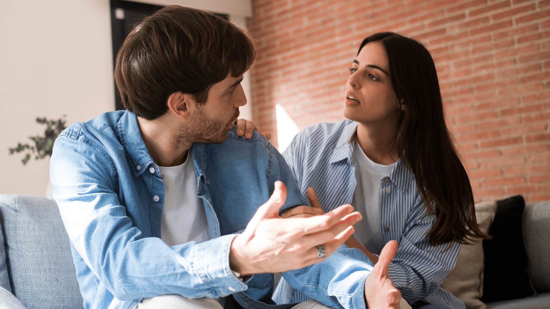 man arguing with woman