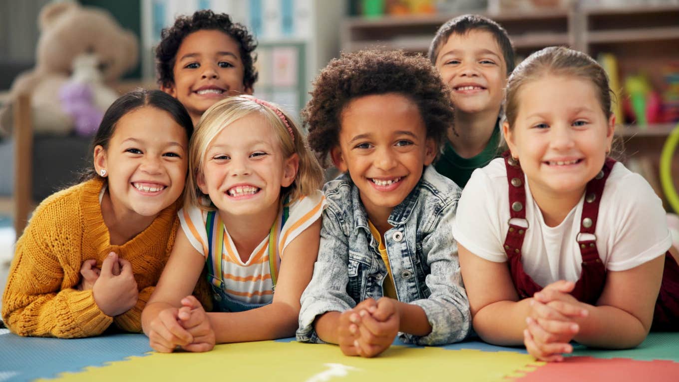 Group of young school students