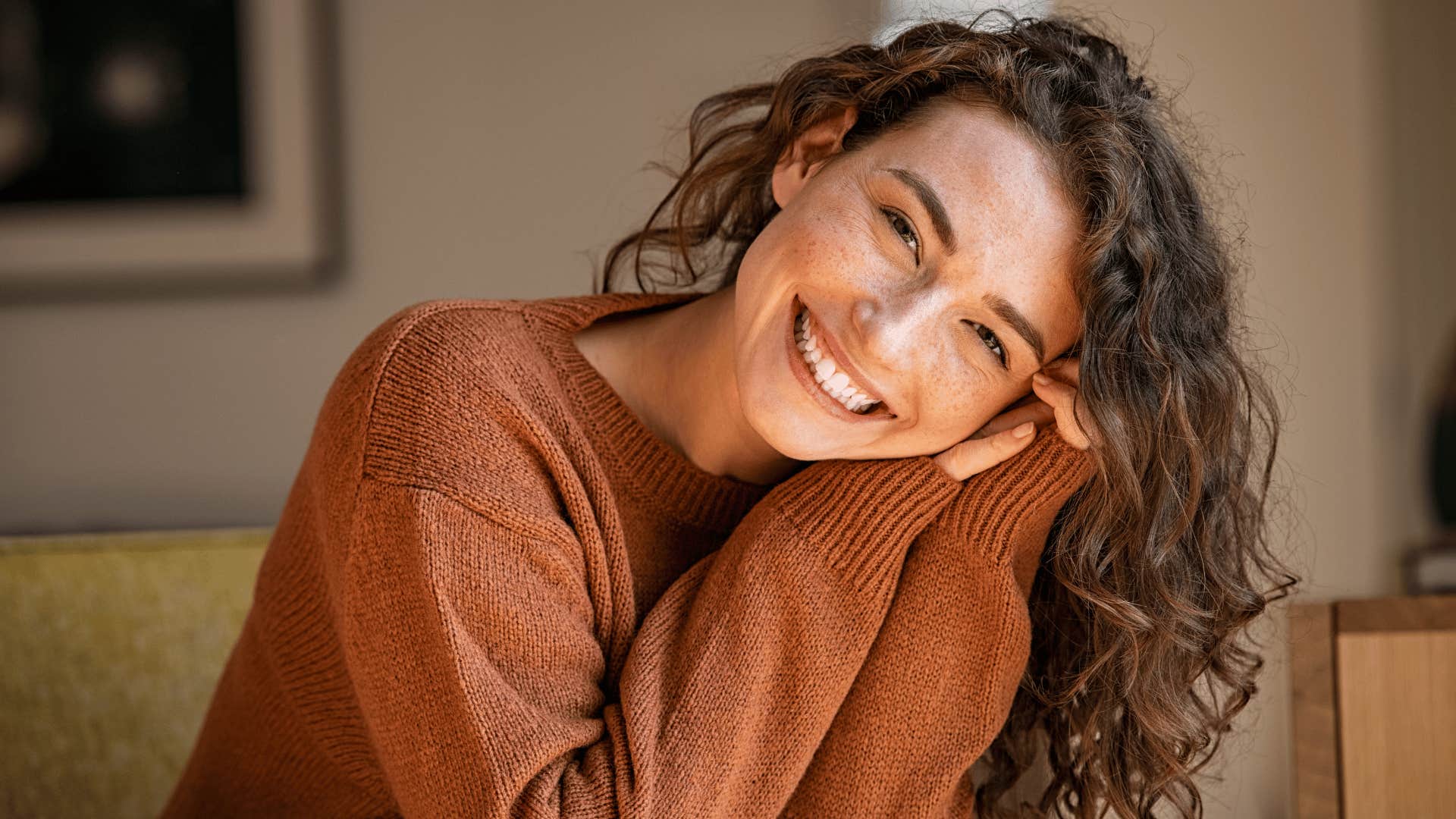 woman smiling at camera