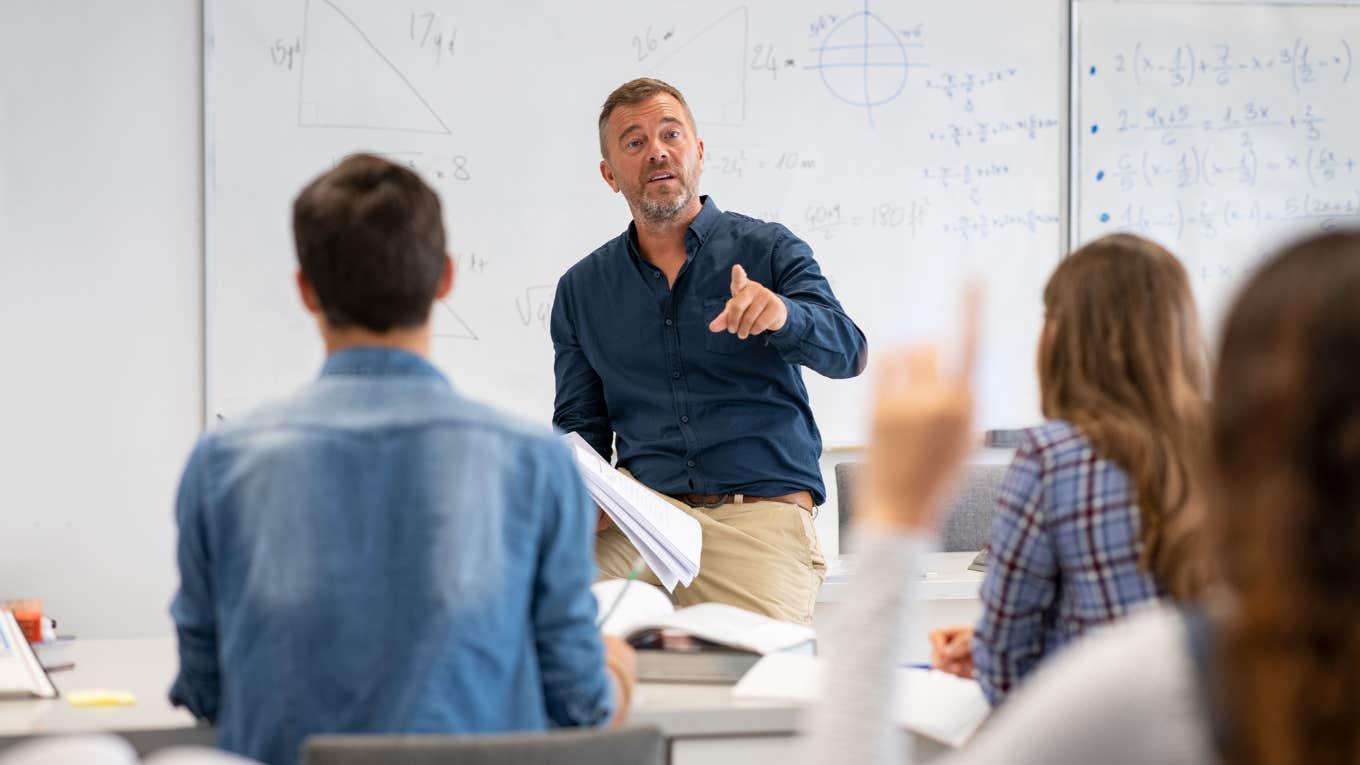 college professor during lecture