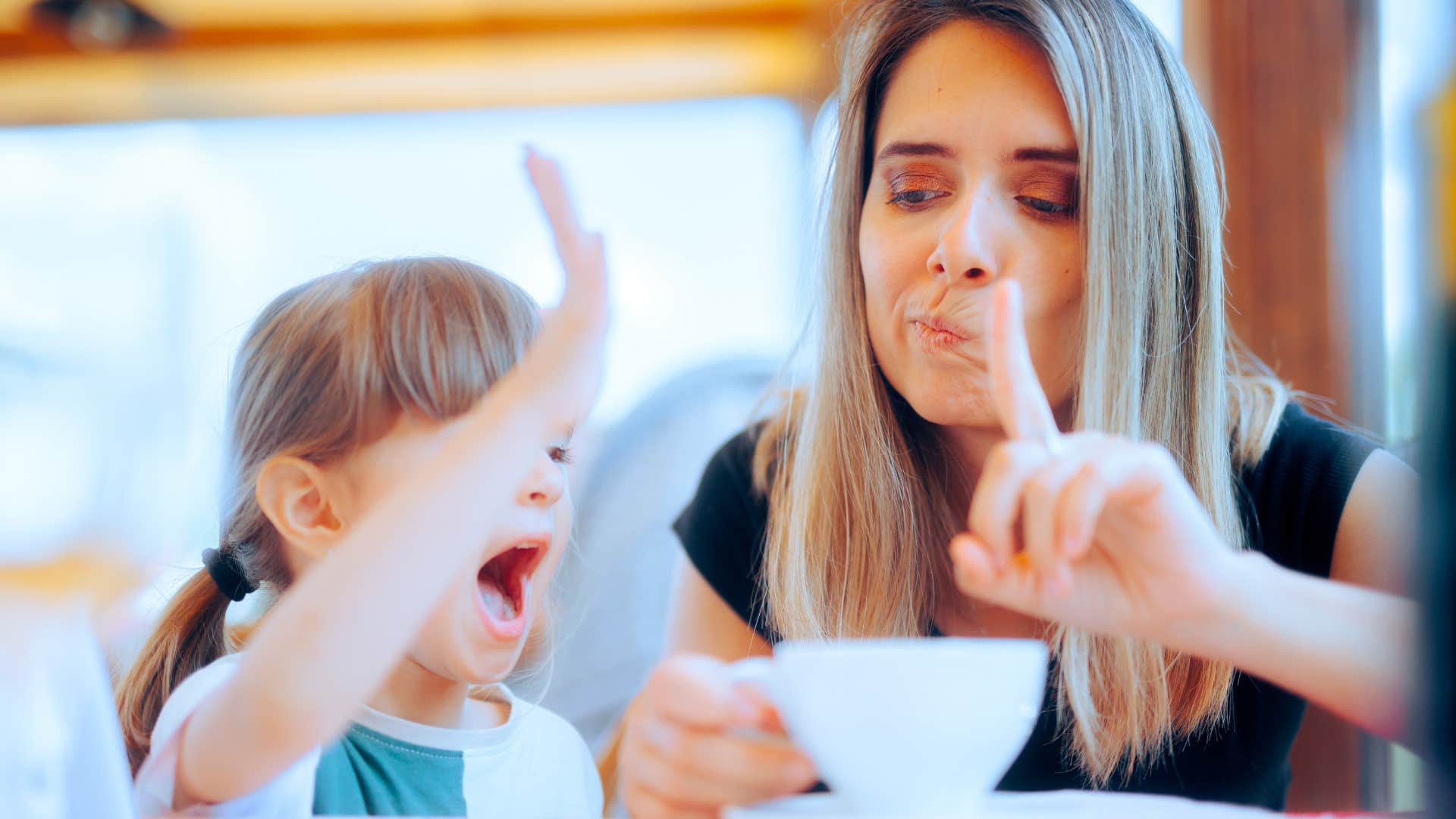 little girl disrespecting mom's boundaries