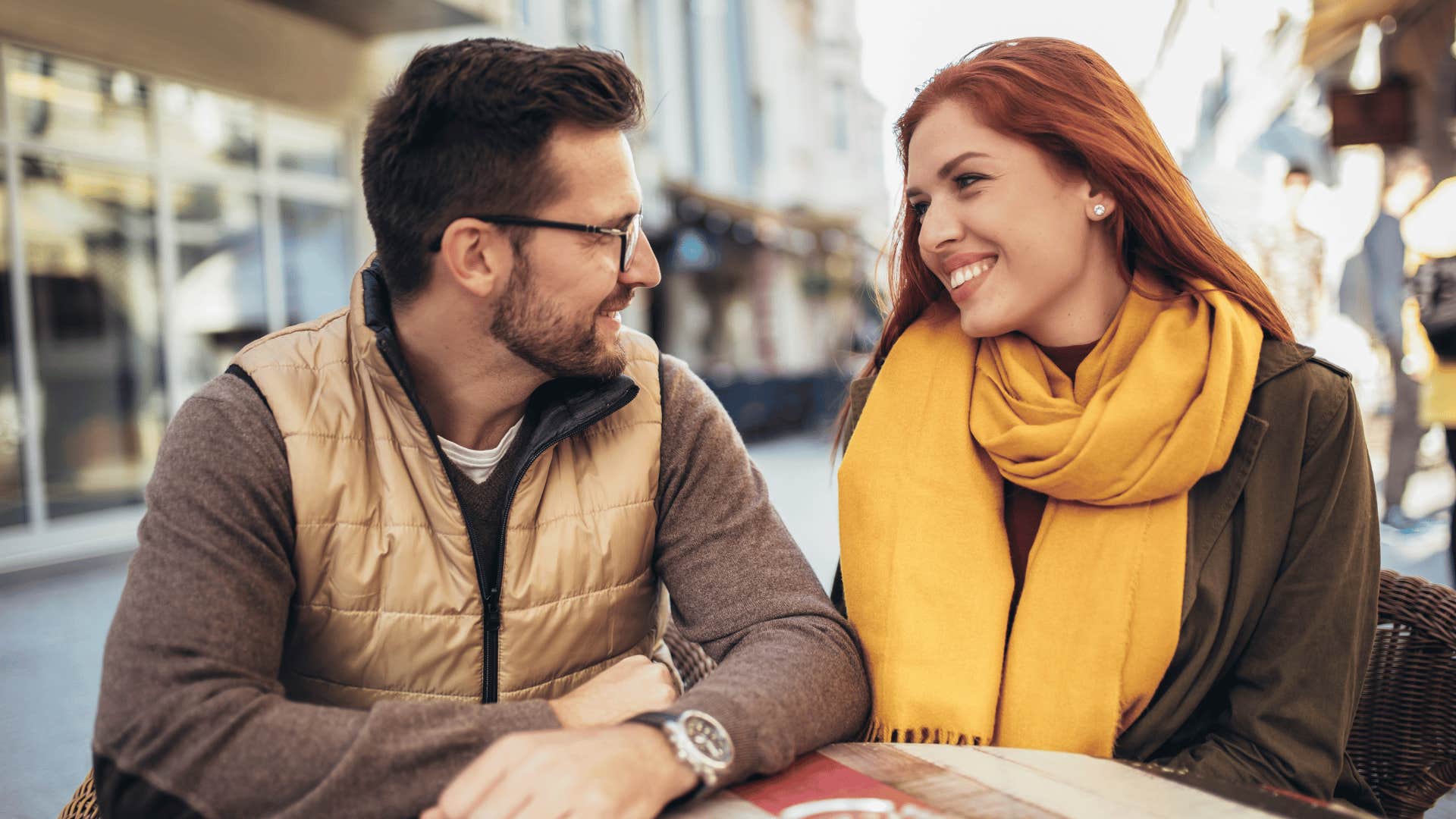 man and woman on a date