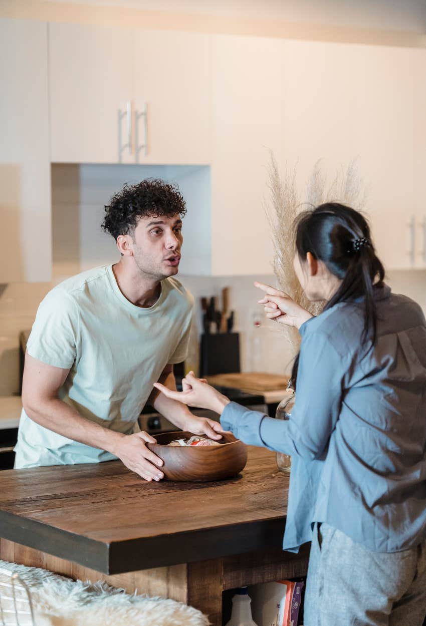 couple disagreeing over extended family issues