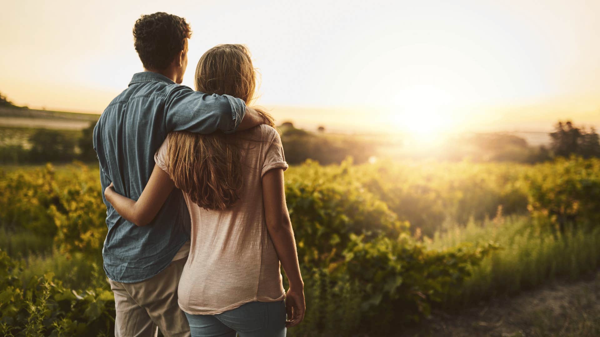 couple walking outside