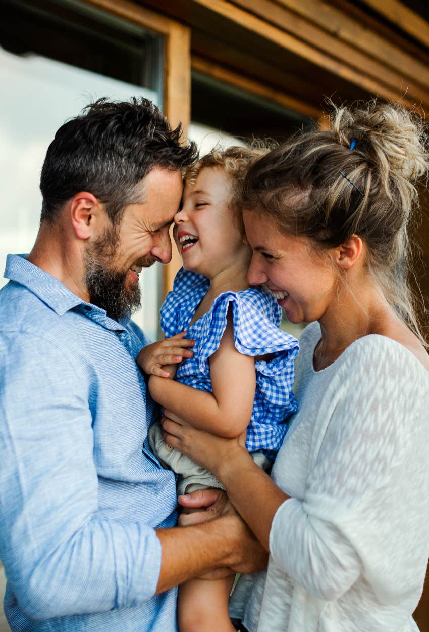 Couple traveling with their toddler