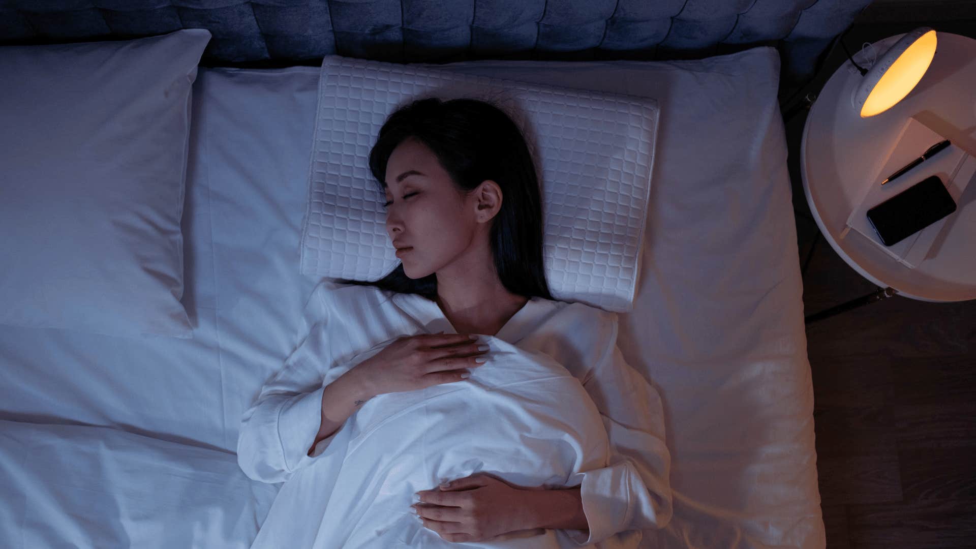 woman getting a good night sleep