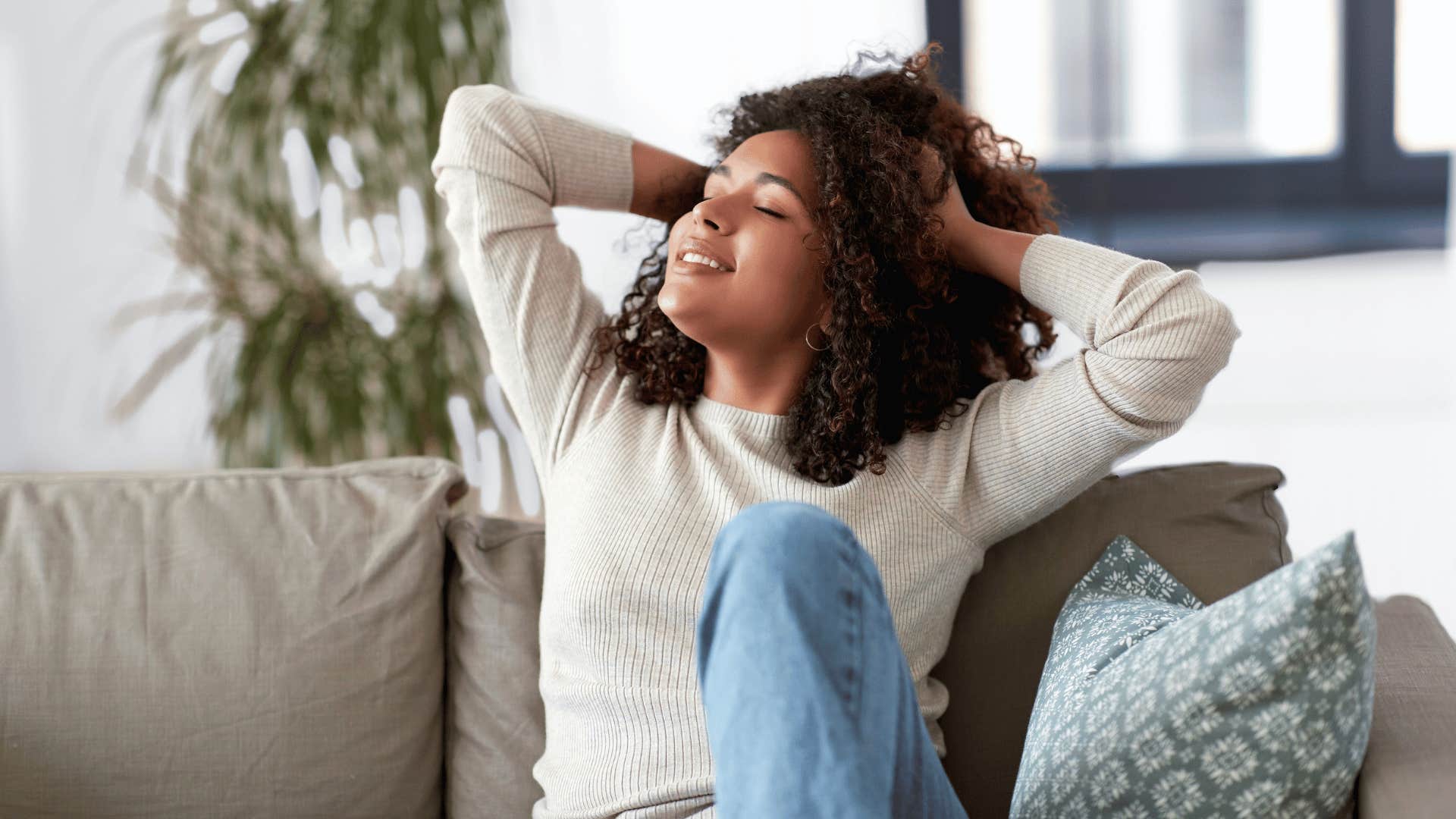 woman at home embracing moderation