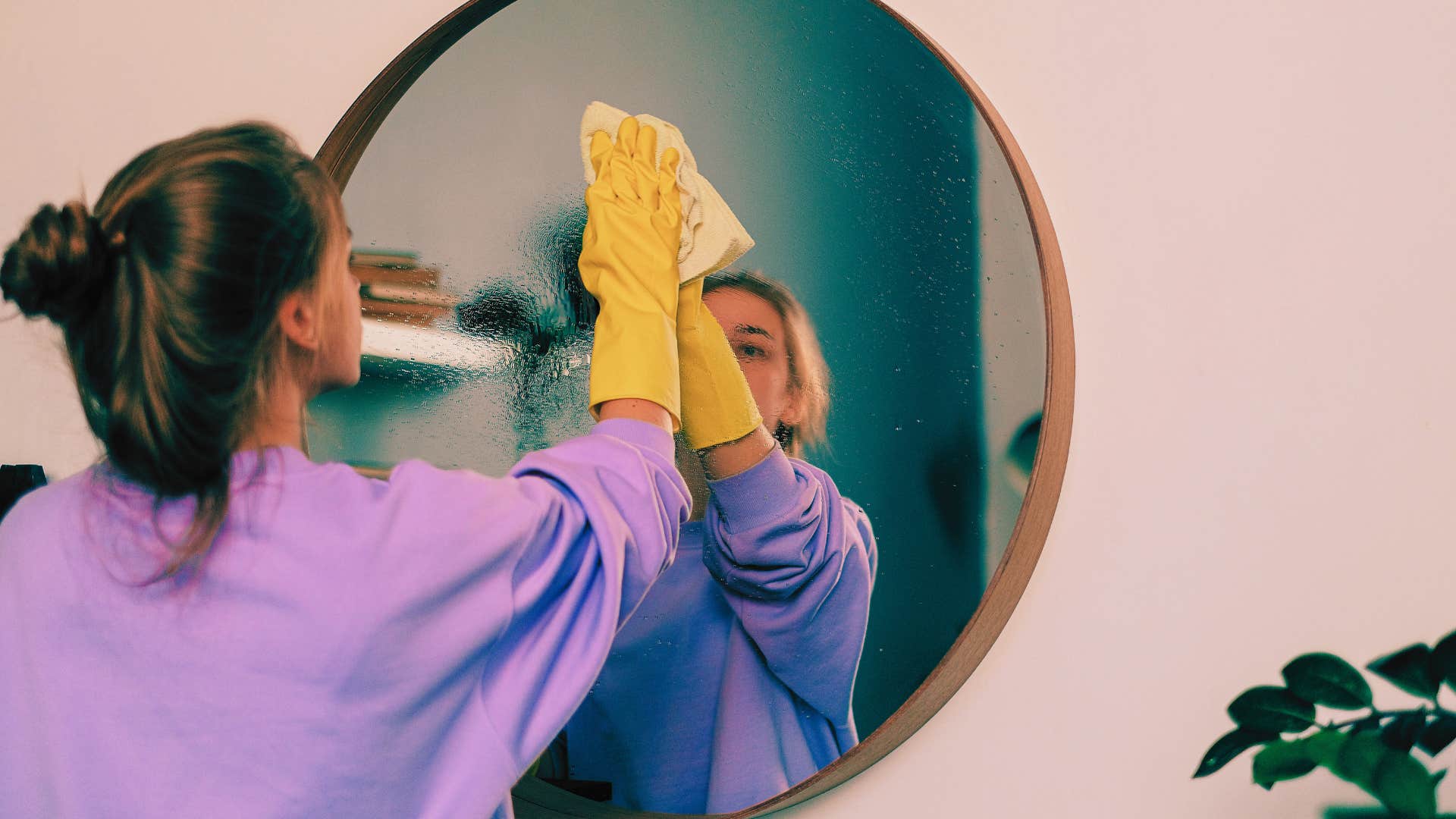 girl learning to keep a clean living space