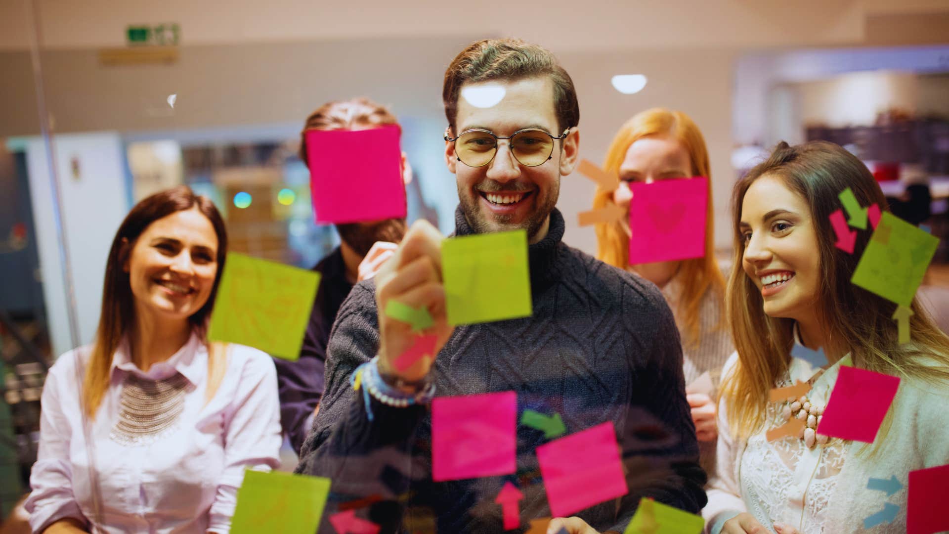 group of people setting goals