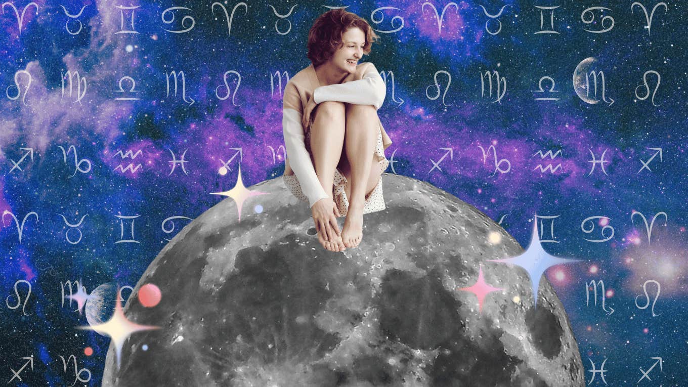 woman sitting on the moon zodiac signs improve life