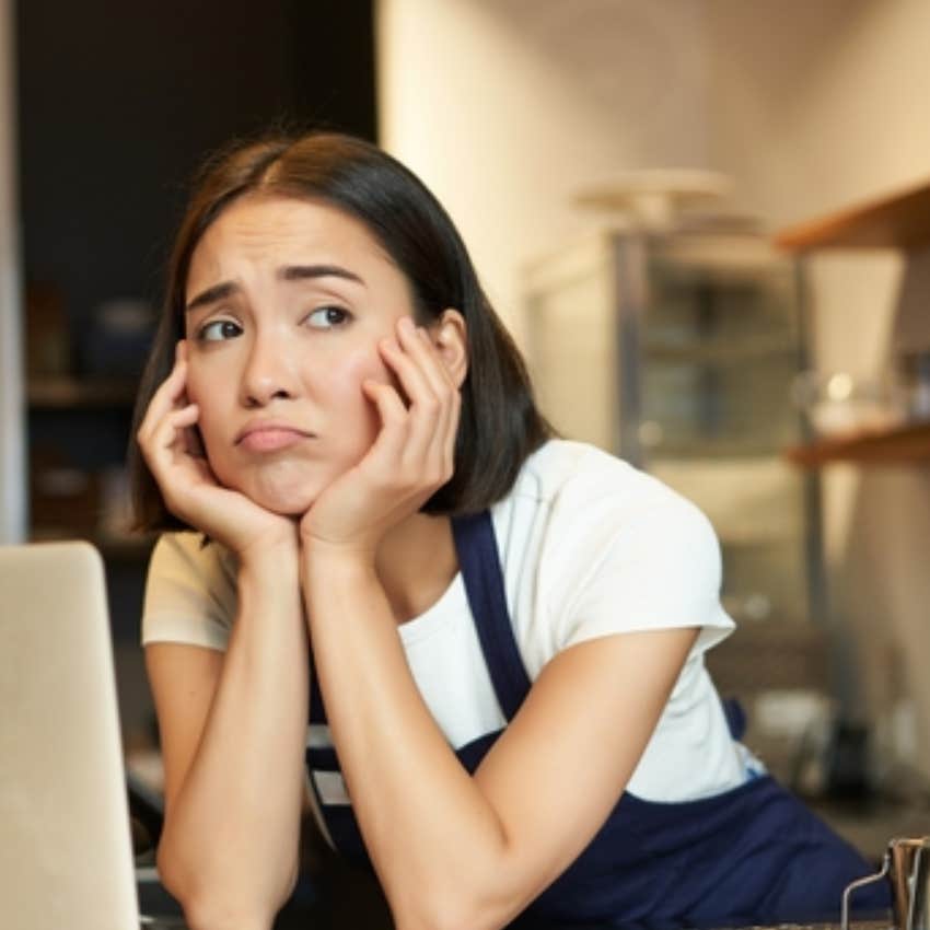 sad coffee barista 