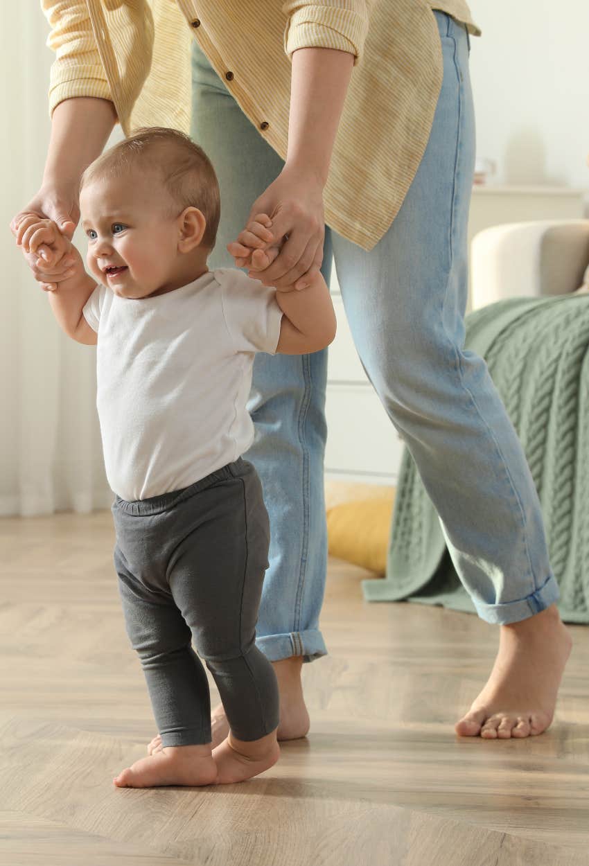 Kid learning how to walk