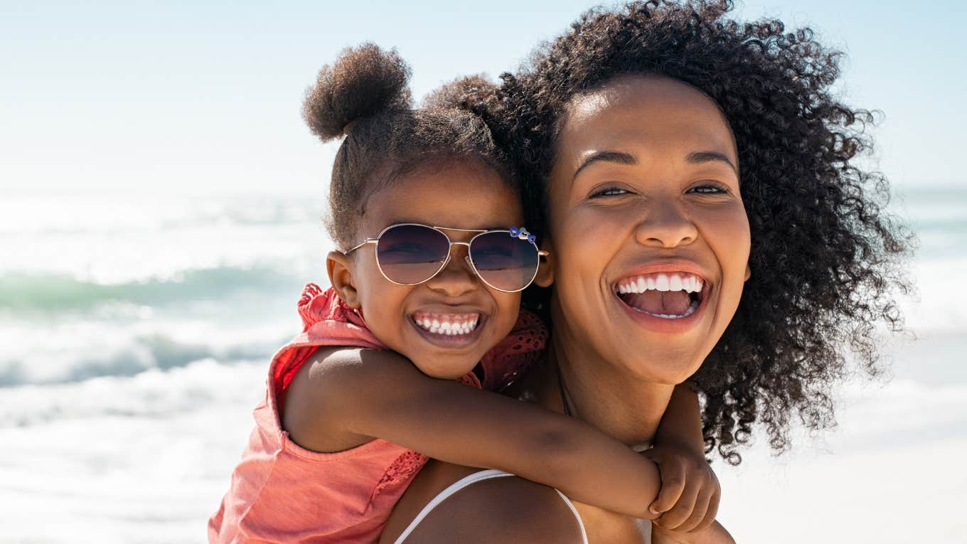 Black daughter hugging mom who was depressed 