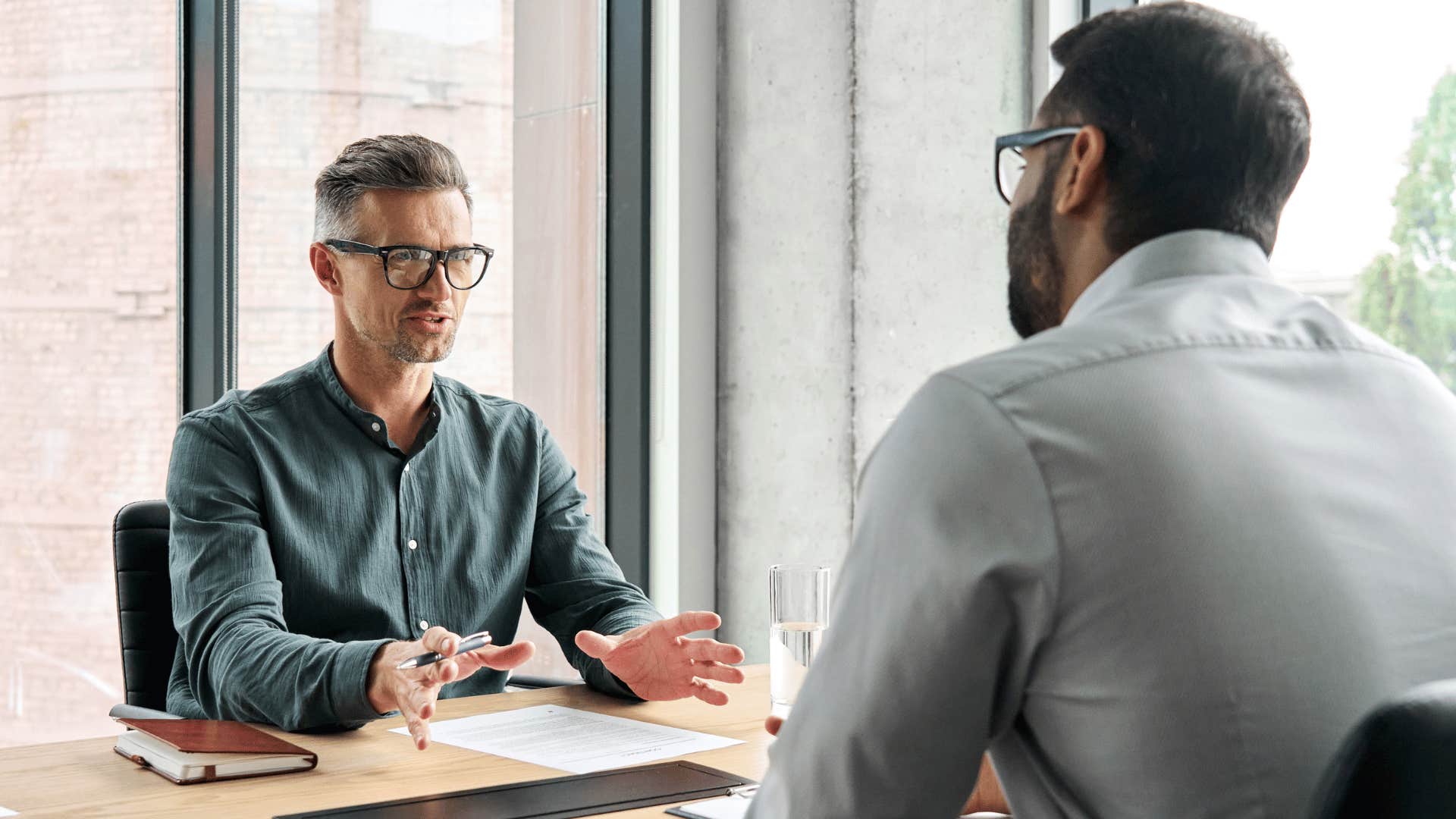 boss talking to employee