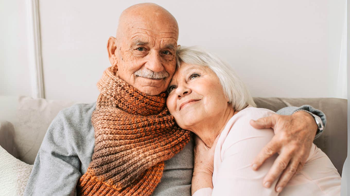 Madly-in-love couple, who has had a long lasting marriage. 