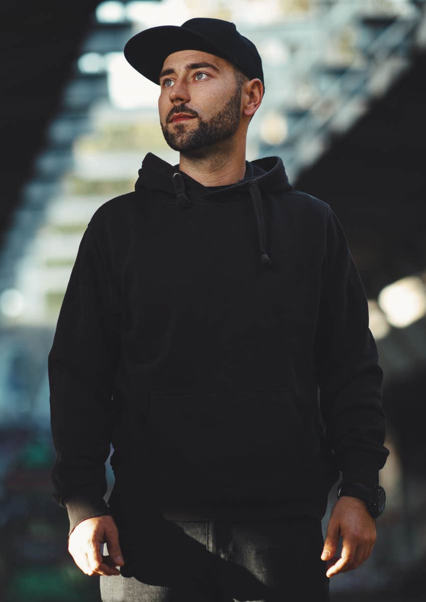 man in black hoodie