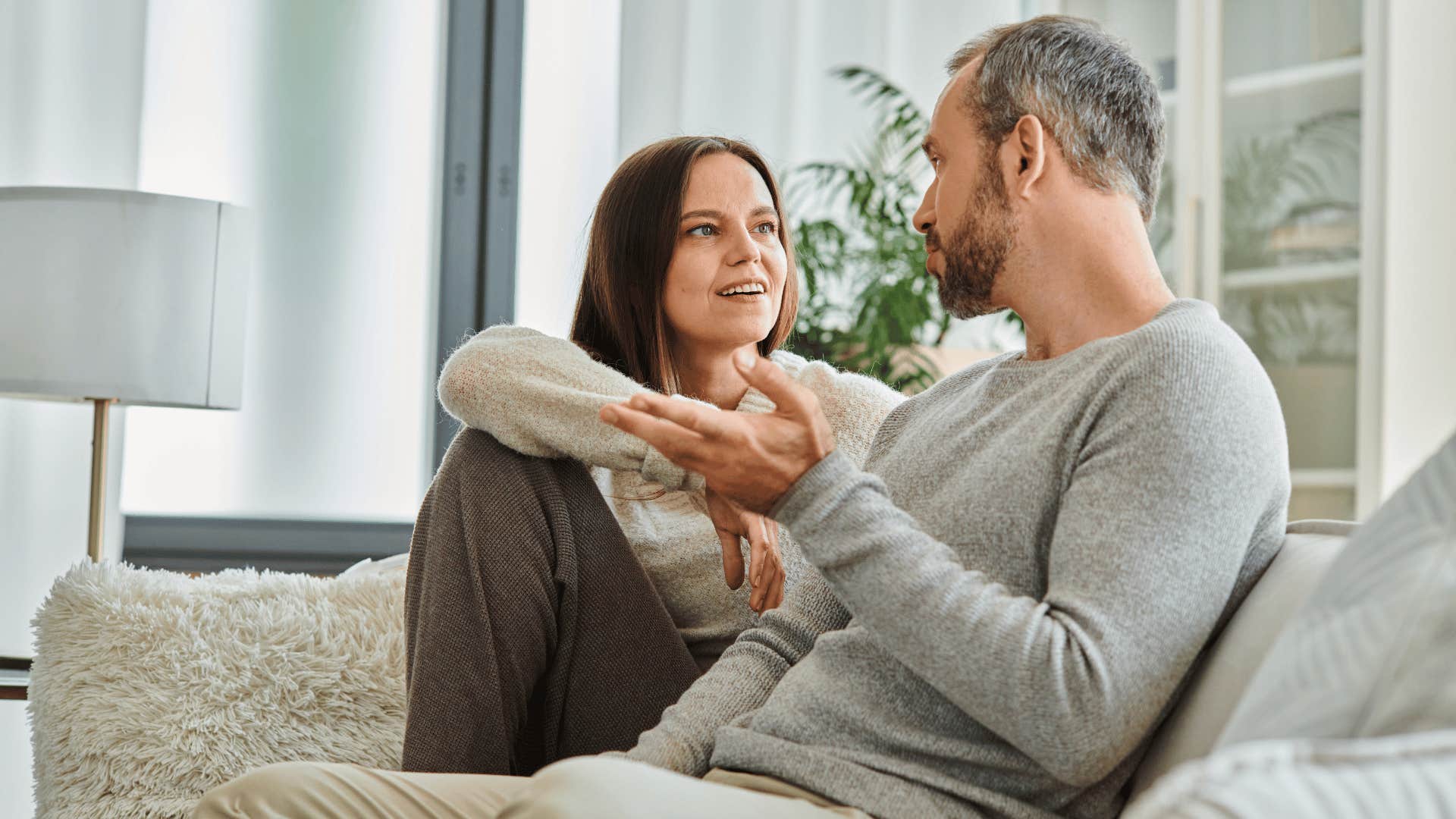 couple sitting and talking